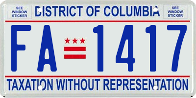 DC license plate FA1417