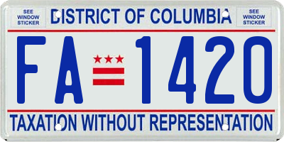 DC license plate FA1420