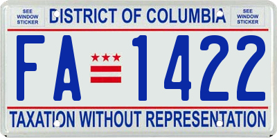 DC license plate FA1422