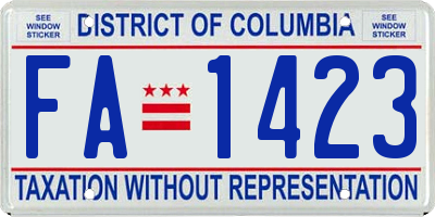 DC license plate FA1423