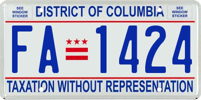 DC license plate FA1424