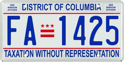 DC license plate FA1425