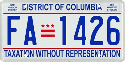 DC license plate FA1426