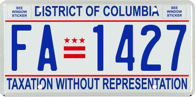 DC license plate FA1427