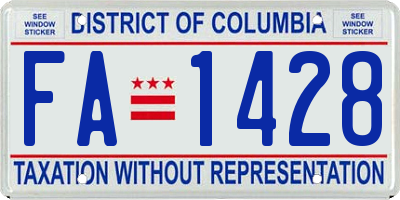 DC license plate FA1428