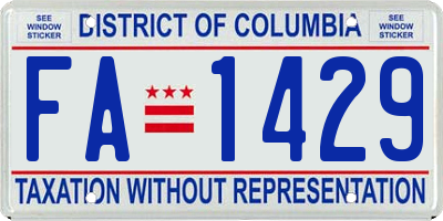 DC license plate FA1429