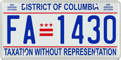 DC license plate FA1430