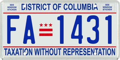 DC license plate FA1431