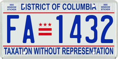 DC license plate FA1432