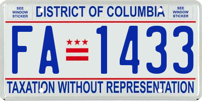 DC license plate FA1433