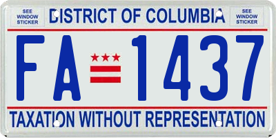 DC license plate FA1437