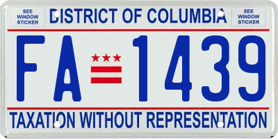 DC license plate FA1439