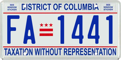 DC license plate FA1441