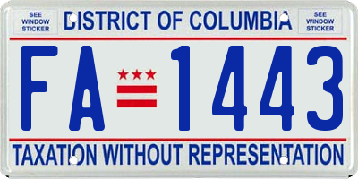 DC license plate FA1443