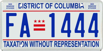 DC license plate FA1444