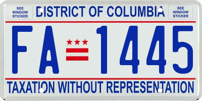 DC license plate FA1445