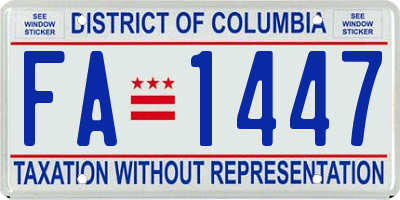 DC license plate FA1447