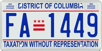 DC license plate FA1449