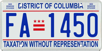 DC license plate FA1450