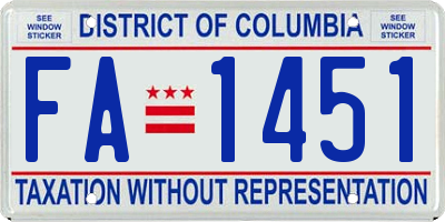 DC license plate FA1451