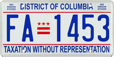 DC license plate FA1453