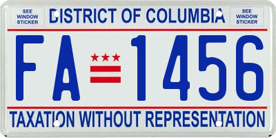 DC license plate FA1456