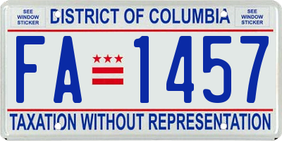 DC license plate FA1457