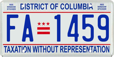 DC license plate FA1459