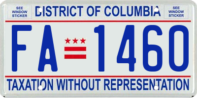 DC license plate FA1460