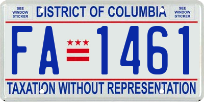 DC license plate FA1461