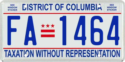 DC license plate FA1464