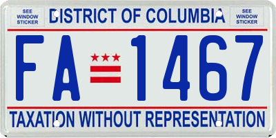 DC license plate FA1467