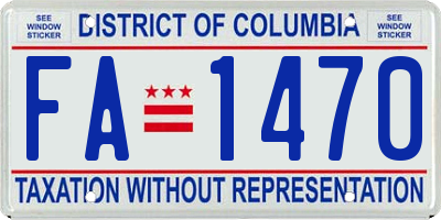 DC license plate FA1470