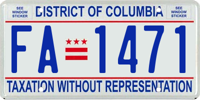 DC license plate FA1471