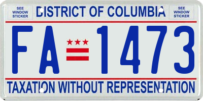 DC license plate FA1473