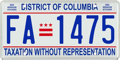 DC license plate FA1475