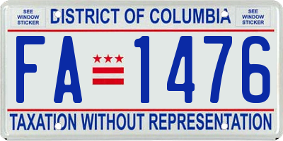 DC license plate FA1476