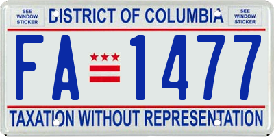 DC license plate FA1477