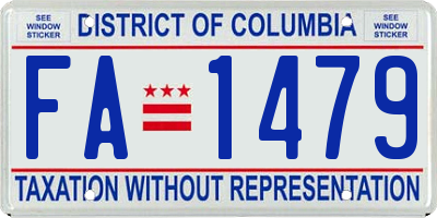 DC license plate FA1479