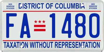 DC license plate FA1480