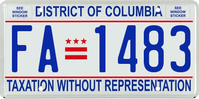 DC license plate FA1483