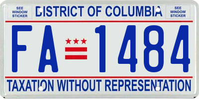 DC license plate FA1484