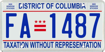 DC license plate FA1487