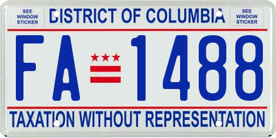 DC license plate FA1488