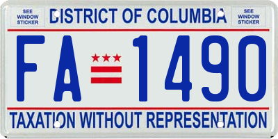 DC license plate FA1490