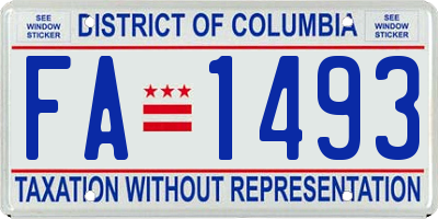 DC license plate FA1493