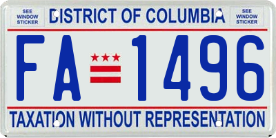 DC license plate FA1496