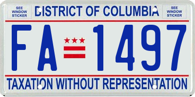 DC license plate FA1497