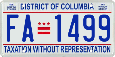 DC license plate FA1499