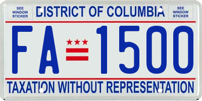 DC license plate FA1500